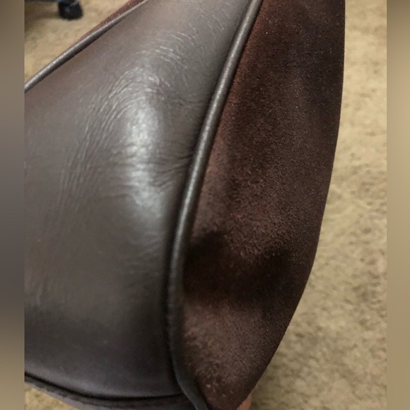 Authentic GUCCI Bamboo Hand Bag Suede 2way Dark Brown + COA - Picture 11 of 12